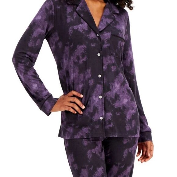 ALFANI WOMEN’S PAJAMAS, LONG SLEEVE BRUSHED KNIT,  VIOLET MARBLE , XXL NWT, - Picture 2 of 5